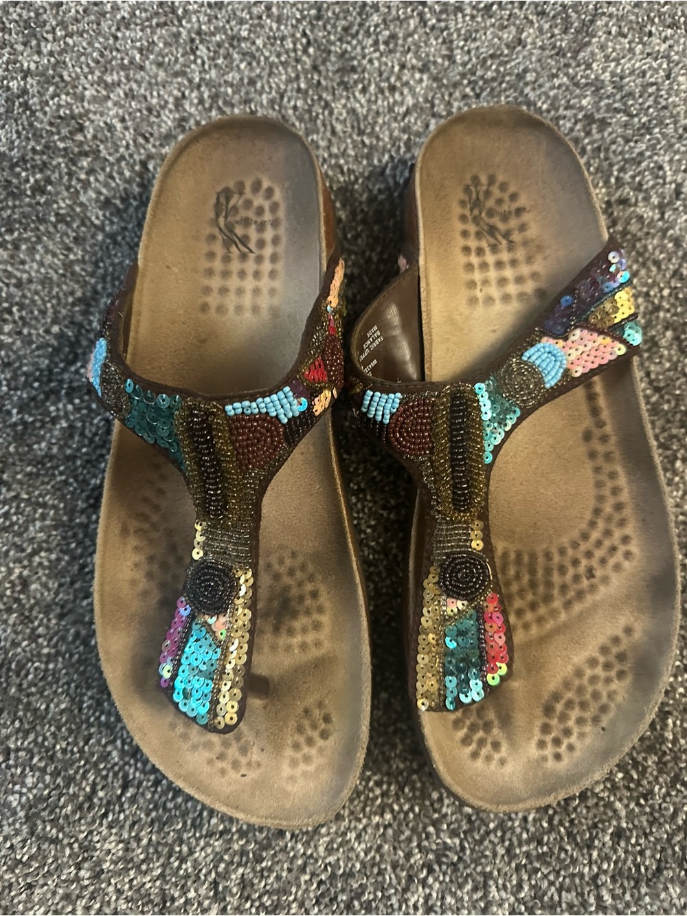 Beaded Multicolor Women's Thong Sandals